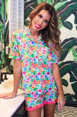 Paradise Blooms Ruffle Pajama Set - Jess Lea Boutique