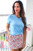 Patriotic Blooms Skort - Jess Lea Boutique