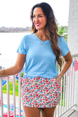 Patriotic Blooms Skort - Jess Lea Boutique