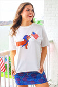Patriotic Pup Waffle Tee - Jess Lea Boutique