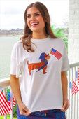Patriotic Pup Waffle Tee - Jess Lea Boutique