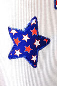 Patriotic Stars Patch Tee - Jess Lea Boutique