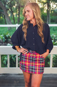 Patterned in Plaid Skort - Jess Lea Boutique