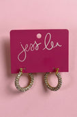 Pavé Hoop Earrings- Crystal - Jess Lea Boutique
