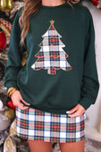 Plaid Christmas Tree Luxe Pullover - Jess Lea Boutique