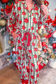 Plaid Poinsettia Ruffle Pajama Set - Jess Lea Boutique