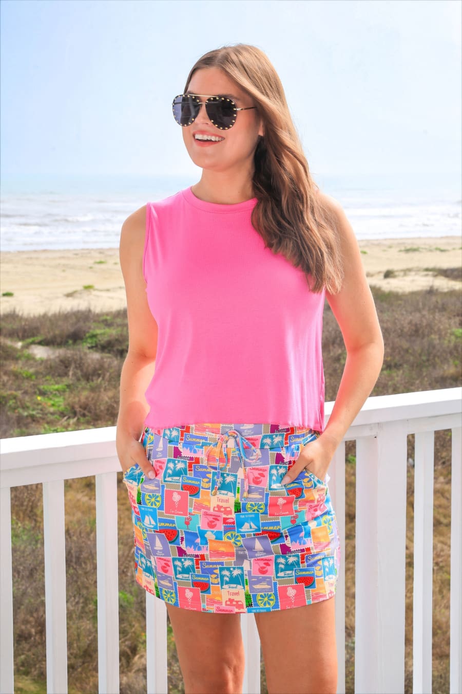 Postmarked in Paradise Skort - Jess Lea Boutique