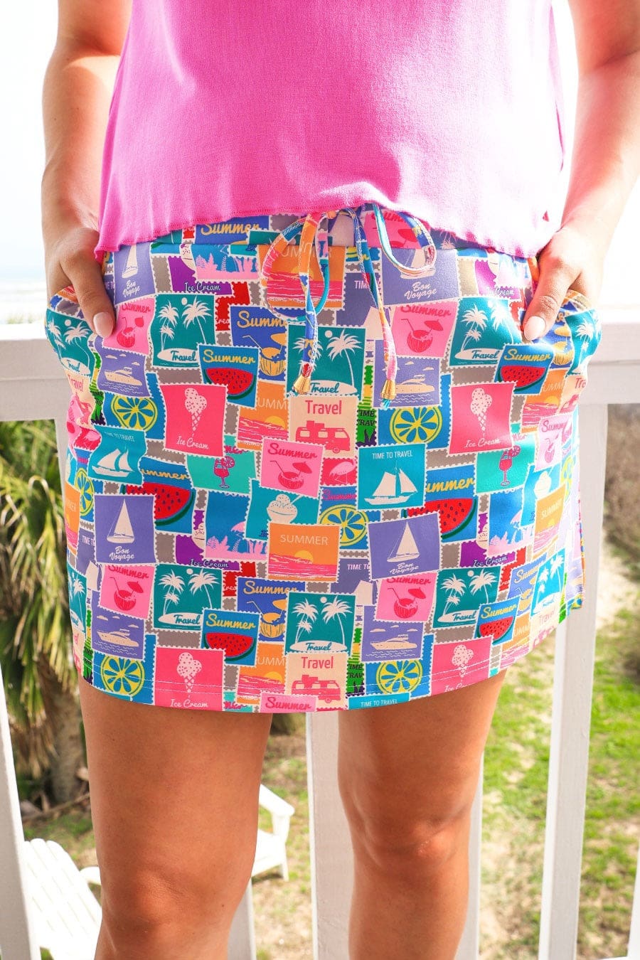 Postmarked in Paradise Skort - Jess Lea Boutique