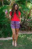 PREORDER-American Honey Floral Drawstring Everyday Shorts