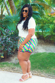 PREORDER-Beads And Bourbon Checkered Drawstring Everyday Shorts