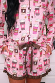 PREORDER- Coffee Date Ruffle Pajama Set - Jess Lea Boutique