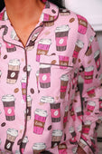 PREORDER- Coffee Date Ruffle Pajama Set - Jess Lea Boutique