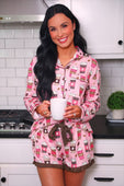 PREORDER- Coffee Date Ruffle Pajama Set - Jess Lea Boutique