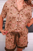 PREORDER- Espresso Martini Ruffle Pajama Set - Jess Lea Boutique