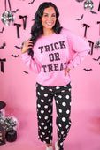 PREORDER- Just Vibing Denim Pants- After Dark Polka Dot - Jess Lea Boutique