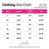 PREORDER- Just Vibing Denim Pants- After Dark Polka Dot - Jess Lea Boutique