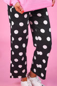 PREORDER- Just Vibing Denim Pants- After Dark Polka Dot - Jess Lea Boutique