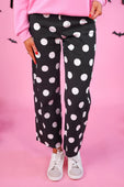 PREORDER- Just Vibing Denim Pants- After Dark Polka Dot - Jess Lea Boutique