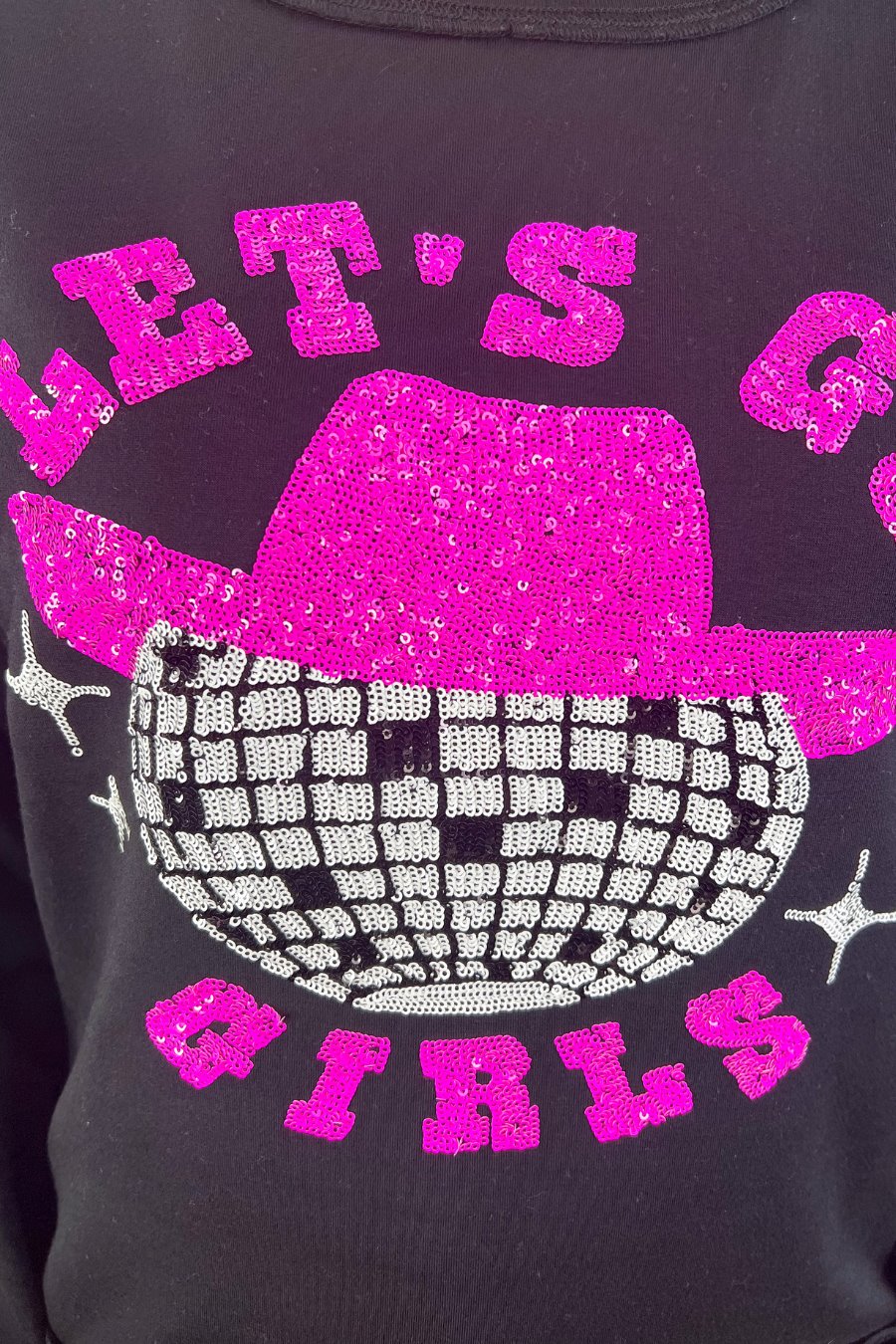 PREORDER-Let's Go Girls Sequin Patch Sweatshirt by Jess Lea Boutique