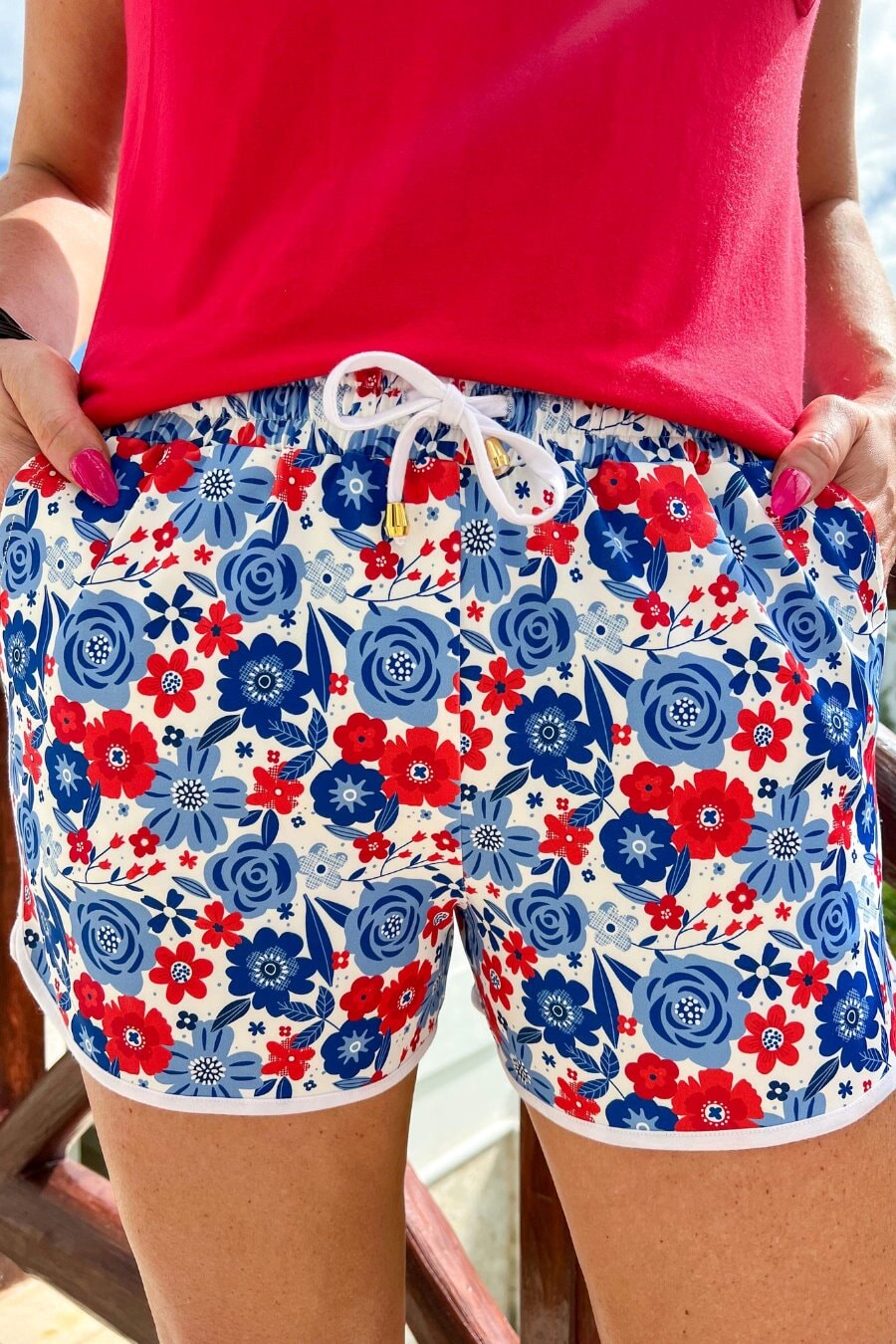 PREORDER-Liberty Floral Drawstring Everyday Shorts