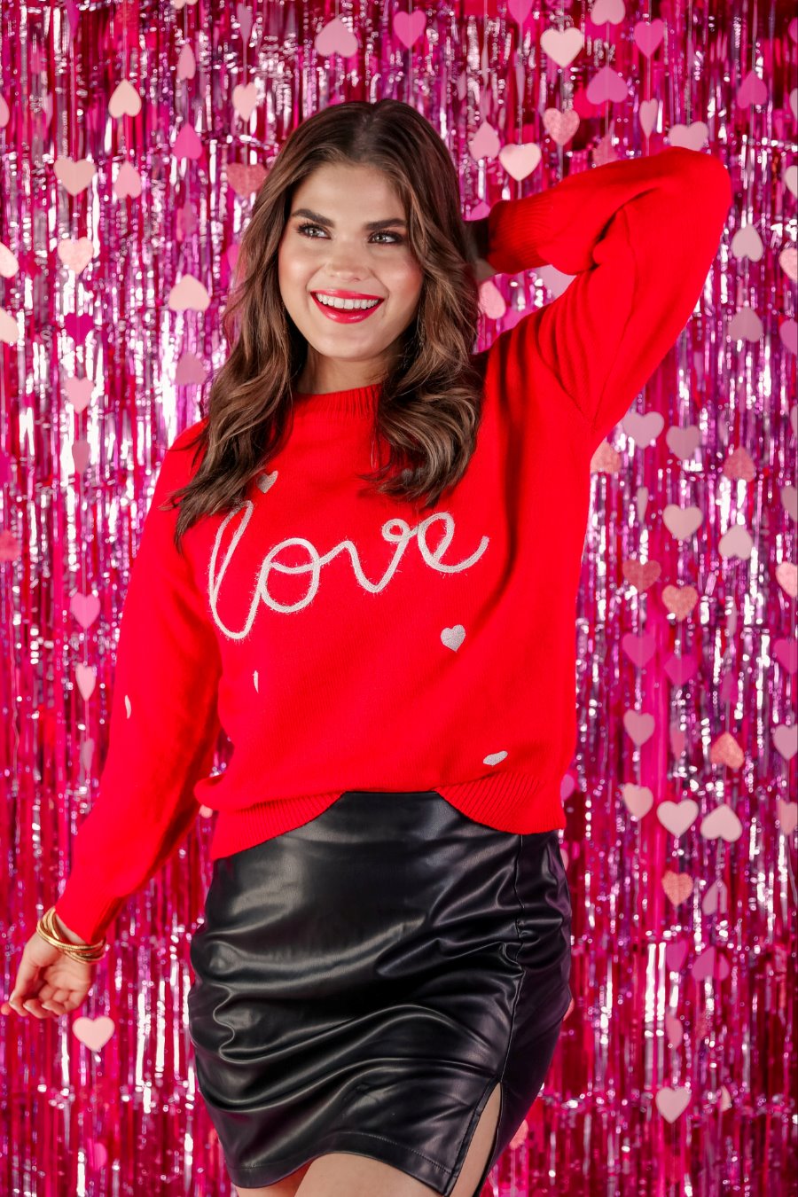 Red loved deals sweater