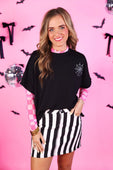 PREORDER- Nova Striped Denim Skirt- Black/White - Jess Lea Boutique
