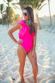 PREORDER-Santorini Summer Ruffle One Piece Swimsuit