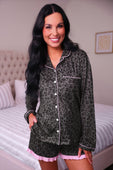 PREORDER- Smokey Leopard Ruffle Pajama Set - Jess Lea Boutique