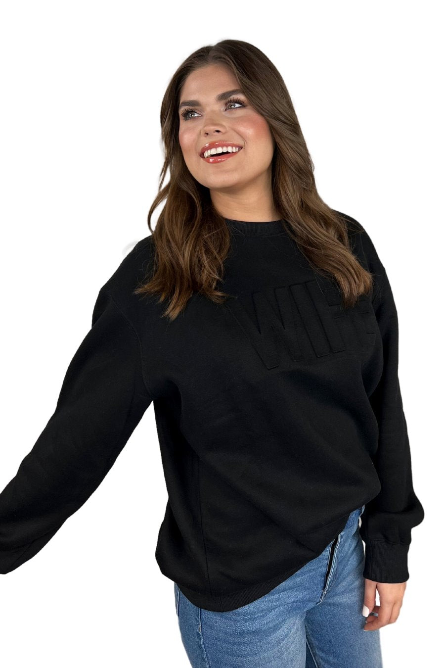 PREORDER-Wife Embossed Sweatshirt