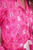 Pretty Pink Christmas Ruffle Pajama Set - Jess Lea Boutique