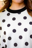 Printed Terry Skort Set- Black/White Polka Dot - Jess Lea Boutique