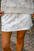 Printed Terry Skort Set- White Chloe Camo - Jess Lea Boutique