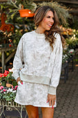 Printed Terry Skort Set- White Chloe Camo - Jess Lea Boutique