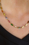 Rainbow Baguette Necklace - Jess Lea Boutique