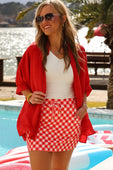 Red Diagonal Gingham Skort - Jess Lea Boutique