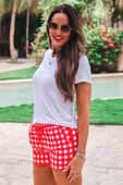 Red Gingham Everyday Shorts - Jess Lea Boutique