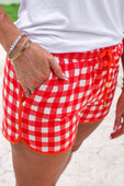 Red Gingham Everyday Shorts - Jess Lea Boutique