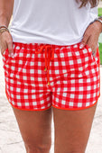 Red Gingham Everyday Shorts - Jess Lea Boutique