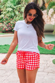 Red Gingham Everyday Shorts - Jess Lea Boutique