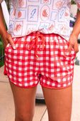 Red Gingham Everyday Shorts - Jess Lea Boutique
