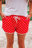 Red Polka Dot Everyday Shorts - Jess Lea Boutique