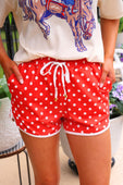 Red Polka Dot Everyday Shorts - Jess Lea Boutique