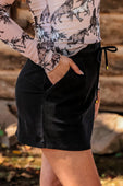 Refined Denim Stretch Skort- Black Wash - Jess Lea Boutique