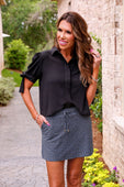Refined Denim Stretch Skort- Leopard - Jess Lea Boutique
