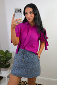 Refined Denim Stretch Skort- Paisley - Jess Lea Boutique