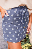 Refined Denim Stretch Skort- Polka Dot - Jess Lea Boutique
