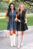 Refined Denim Zipper Dress- Black - Jess Lea Boutique