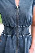 Refined Denim Zipper Dress- Light Wash - Jess Lea Boutique
