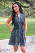 Refined Denim Zipper Dress- Light Wash - Jess Lea Boutique
