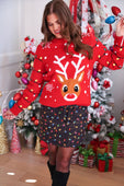Reindeer Holiday Sweater - Jess Lea Boutique